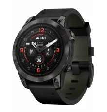 Garmin Epix Pro 2 47 Sapphire Carbon Gray Black Leather Band