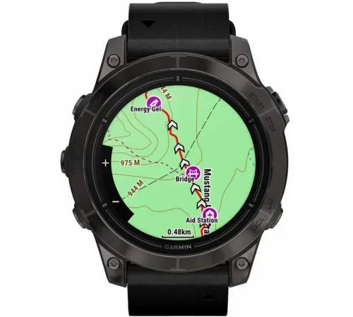 Garmin Epix Pro 2 47 Sapphire Carbon Gray Black Leather Band