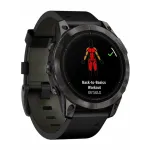 Garmin Epix Pro 2 47 Sapphire Carbon Gray Black Leather Band