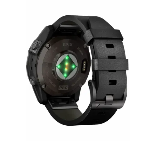 Garmin Epix Pro 2 47 Sapphire Carbon Gray Black Leather Band