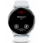 Garmin Venu 3 Silver Stainless Steel Bezel with Whitestone Case and Silicone Band