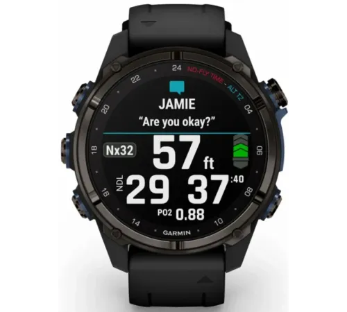Garmin Descent Mk3i – 43 mm Carbon Gray DLC Titanium with Black Silicone Band