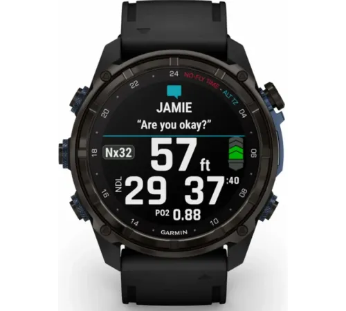Garmin Descent Mk3i – 51 mm Carbon Gray DLC Titanium with Black Silicone Band