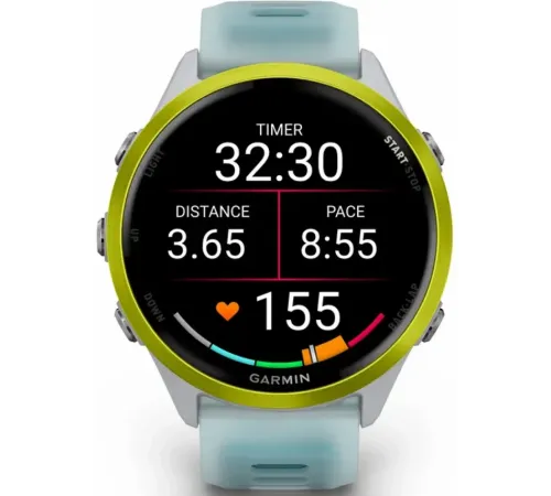 Garmin Forerunner 570 - 47mm Amp Yellow Aluminum with Translucent Whitestone/Turquoise Band