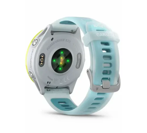 Garmin Forerunner 570 - 47mm Amp Yellow Aluminum with Translucent Whitestone/Turquoise Band