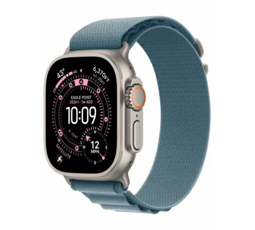 Apple Watch Ultra 3 49 мм Natural Titanium Light Blue Alpine Loop