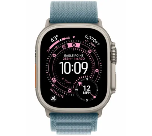 Apple Watch Ultra 3 49 мм Natural Titanium Light Blue Alpine Loop