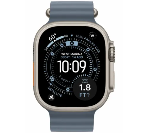 Apple Watch Ultra 3 49 мм Natural Titanium Anchor Blue Ocean Band
