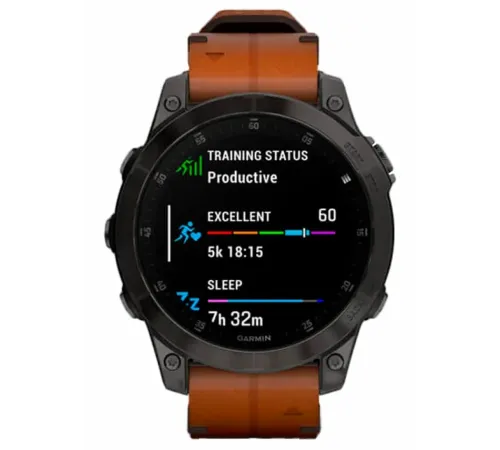 Garmin Epix Sapphire Gen 2 (черный титан/каштановый кожа)