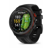 Garmin Approach S70 - 47 mm Black/Red Ceramic Bezel with Black Silicone Band