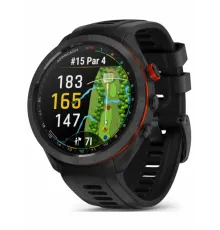 Garmin Approach S70 - 47 mm Black/Red Ceramic Bezel with Black Silicone Band