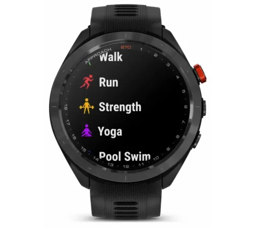 Garmin Approach S70 - 47 mm Black/Red Ceramic Bezel with Black Silicone Band