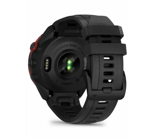 Garmin Approach S70 - 47 mm Black/Red Ceramic Bezel with Black Silicone Band