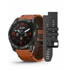 Garmin Epix Pro Gen 2 Sapphire 51 мм Карбоново-серый титан/каштановый, с кожаным и силиконовым ремешками