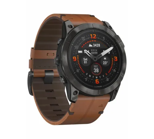 Garmin Epix Pro Gen 2 Sapphire 51 мм Карбоново-серый титан/каштановый, с кожаным и силиконовым ремешками