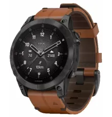Garmin Epix Sapphire Gen 2 (черный титан/каштановый кожа)