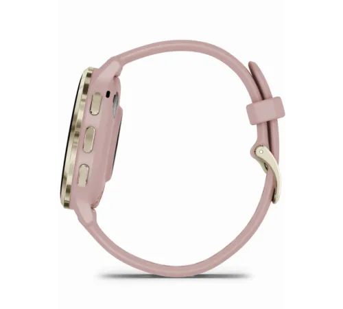Garmin Venu 3S Soft Gold Stainless Steel Bezel with Dust Rose Case and Silicone Band