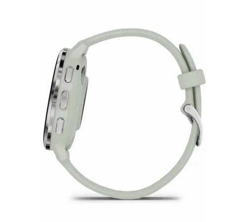 Garmin Venu 3S Silver Stainless Steel Bezel with Sage Gray Case and Silicone Band