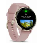 Garmin Venu 3S Soft Gold Stainless Steel Bezel with Dust Rose Case and Silicone Band