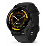 Garmin Venu 3 Slate Stainless Steel Bezel with Black Case and Silicone Band