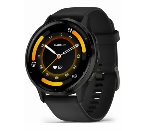 Garmin Venu 3 Slate Stainless Steel Bezel with Black Case and Silicone Band