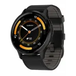 Garmin Venu 3 Slate Stainless Steel Bezel with Black Case and Leather Band