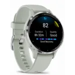 Garmin Venu 3S Silver Stainless Steel Bezel with Sage Gray Case and Silicone Band