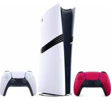 Sony PlayStation 5 Pro (2 геймпада, белый/космический красный)