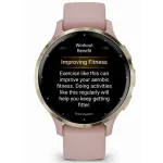 Garmin Venu 3S Soft Gold Stainless Steel Bezel with Dust Rose Case and Silicone Band
