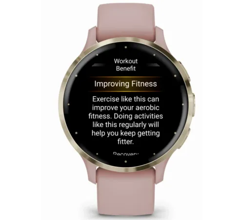 Garmin Venu 3S Soft Gold Stainless Steel Bezel with Dust Rose Case and Silicone Band