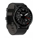 Garmin Venu 3 Slate Stainless Steel Bezel with Black Case and Leather Band