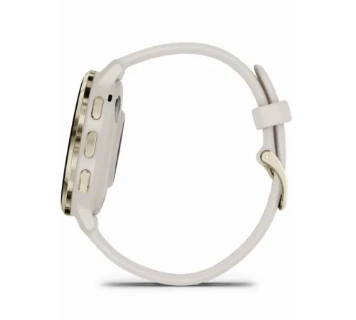 Garmin Venu 3S Soft Gold Stainless Steel Bezel with Ivory Case and Silicone Band