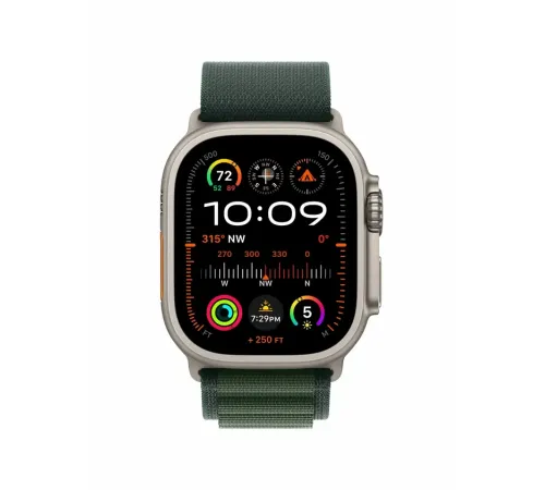 Watch Ultra 2, 49 mm, Natural, Alpine Loop, Dark Green - L MX5T3