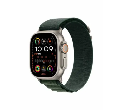 Watch Ultra 2, 49 mm, Natural, Alpine Loop, Dark Green - L MX5T3