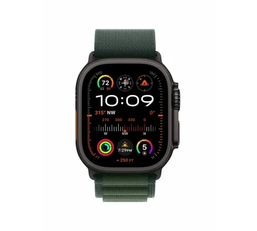 Watch Ultra 2, 49 mm, Black, Alpine Loop, Dark Green - M MX4R3