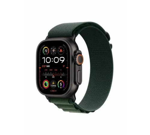 Watch Ultra 2, 49 mm, Black, Alpine Loop, Dark Green - M MX4R3