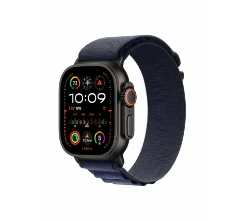Watch Ultra 2, 49 mm, Black, Alpine Loop, Navy - L MX4V3