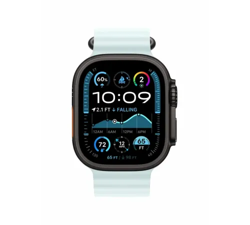 Watch Ultra 2, 49 mm, Black, Ocean Band, Ice Blue MREI3