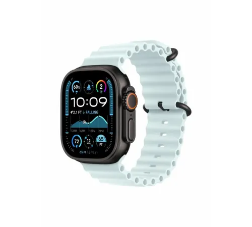 Watch Ultra 2, 49 mm, Black, Ocean Band, Ice Blue MREI3