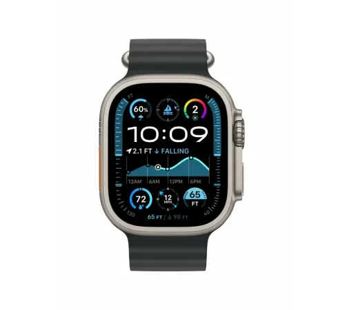 Watch Ultra 2, 49 mm, Natural, Ocean Band, Black MREK4