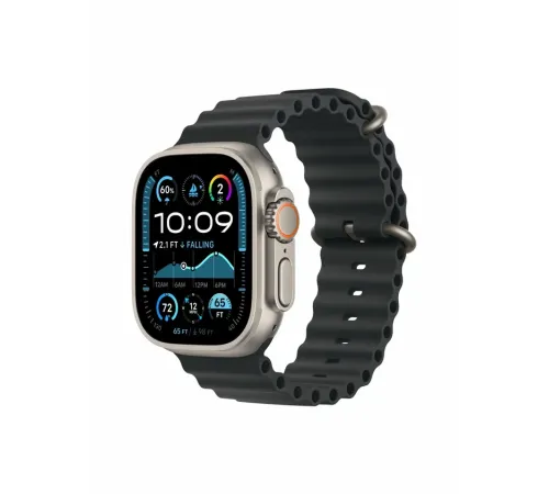 Watch Ultra 2, 49 mm, Natural, Ocean Band, Black MREK4