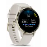 Garmin Venu 3S Soft Gold Stainless Steel Bezel with Ivory Case and Silicone Band